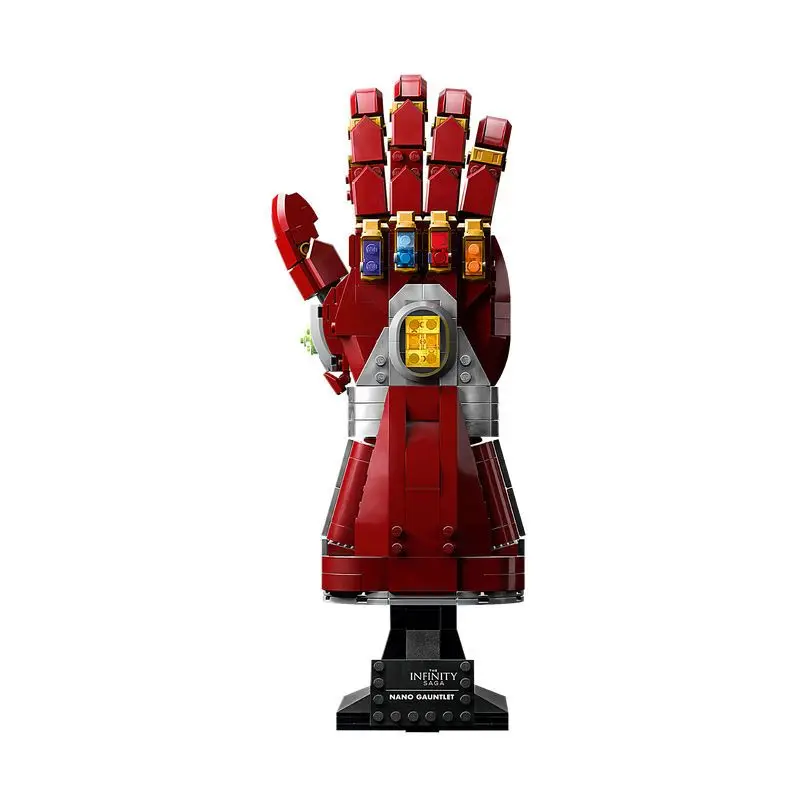 Avengers Endgame Iron Man Glove Bricks Red Nano Infinity Gauntlet Model Premium Assembled Collectible for Marvel Enthusiasts