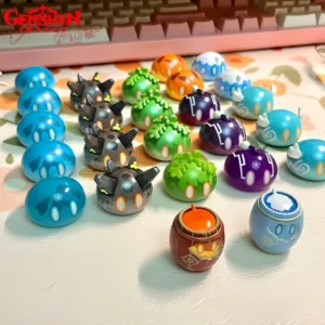 Genuine Genshin Impact Mini Figure Slime Family Bag Abs Pvc Statue Anime Game Kids Xmas Gift Doll Toys Gift