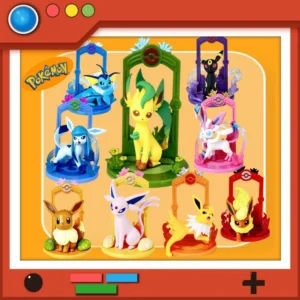 Pokemon Eeveelution Figure Set Eevee Sylveon Espeon Glaceon Leafeon Box Anime Figure Toy Children's Birthday Gift 9pcs/Set