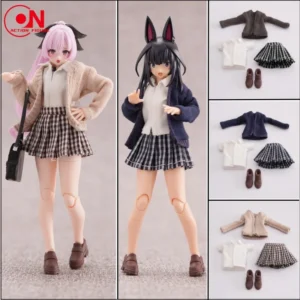 1/12 Scale 99S Series Girl School Uniform T Shirt Skirt Long Short Socks Clothes Set Fit 6inch Female Soldier Action Figure Doll