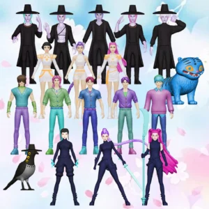 2026 K pop Demon Hunters Anime Figure Toys Cute PVC Movable Joints Action Figure Model Dolls Kids Birthday Decoration Toy Gifts