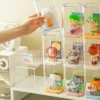 1 Set of 4 Transparent Plastic Stackable Display Cases for Collectible Figures