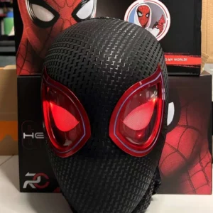 Mascara Miles Spiderman Headgear 1:1 Cosplay Moving Eyes Electronic Mask Remote Control Toys Cosplay costume  Adults Kids Gift