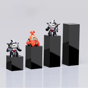 Black Acrylic Square Display Stands for Jewelry and Cosmetics Organizer Ring Holders,Photography Props,and Showcase Cases