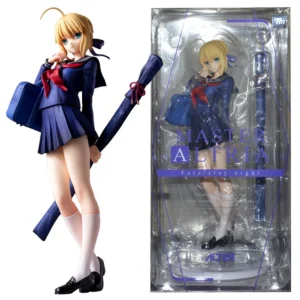 Fate Stay Night Saber Altria Pendragon 1/7 Scale Figure Anime PVC Statue School Uniform Dress Up Model Collectible Action