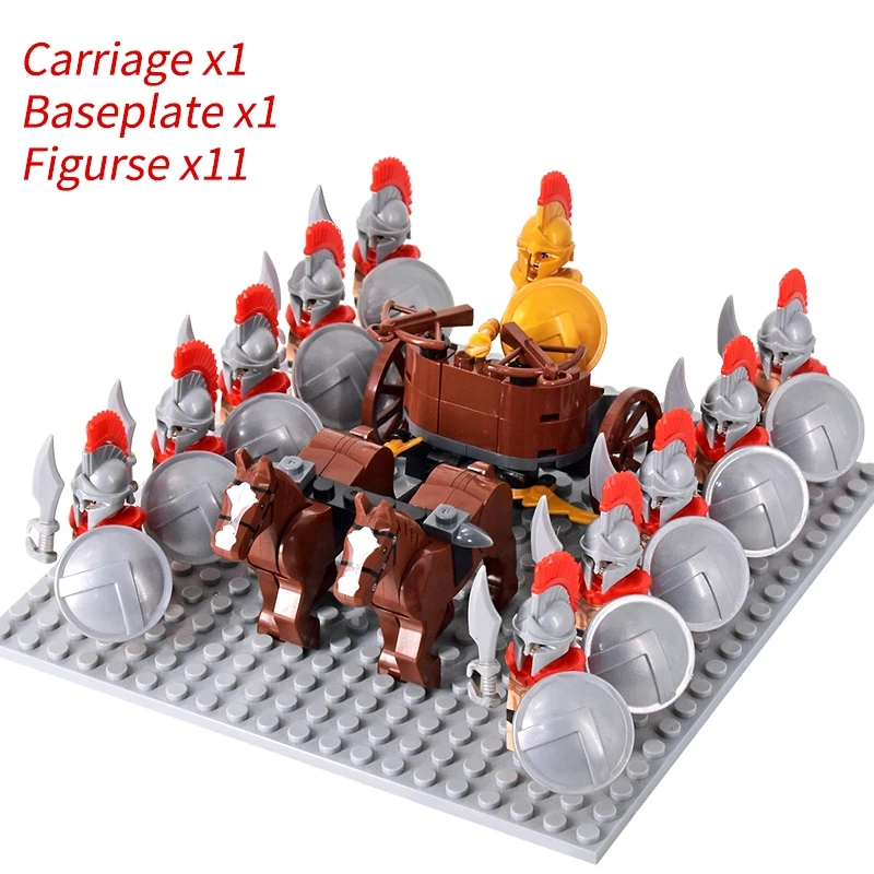 Medieval Knights mini Action Figures Building Blocks Roman Chariot Carriage Soldier War Horse Bricks Toys for Children Gift - Image 35