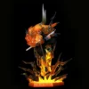 Trend 30cm Anime Demon Slayer Luminous Double Headed Statue Model Collectible Figure