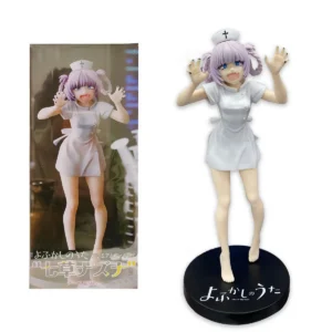 18CM Anime CALL OF THE NIGHT Figure Nanakusa Nazuna White Nurse Dress Up Standing Cute Grimace Expression Girl PVC Gift Toy