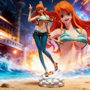 Anime One Piece Figures C2 Nami Action Figure 25cm/9.84inch PVC Statue Nami Figurine Collection Model Ornament Toy for Gifts