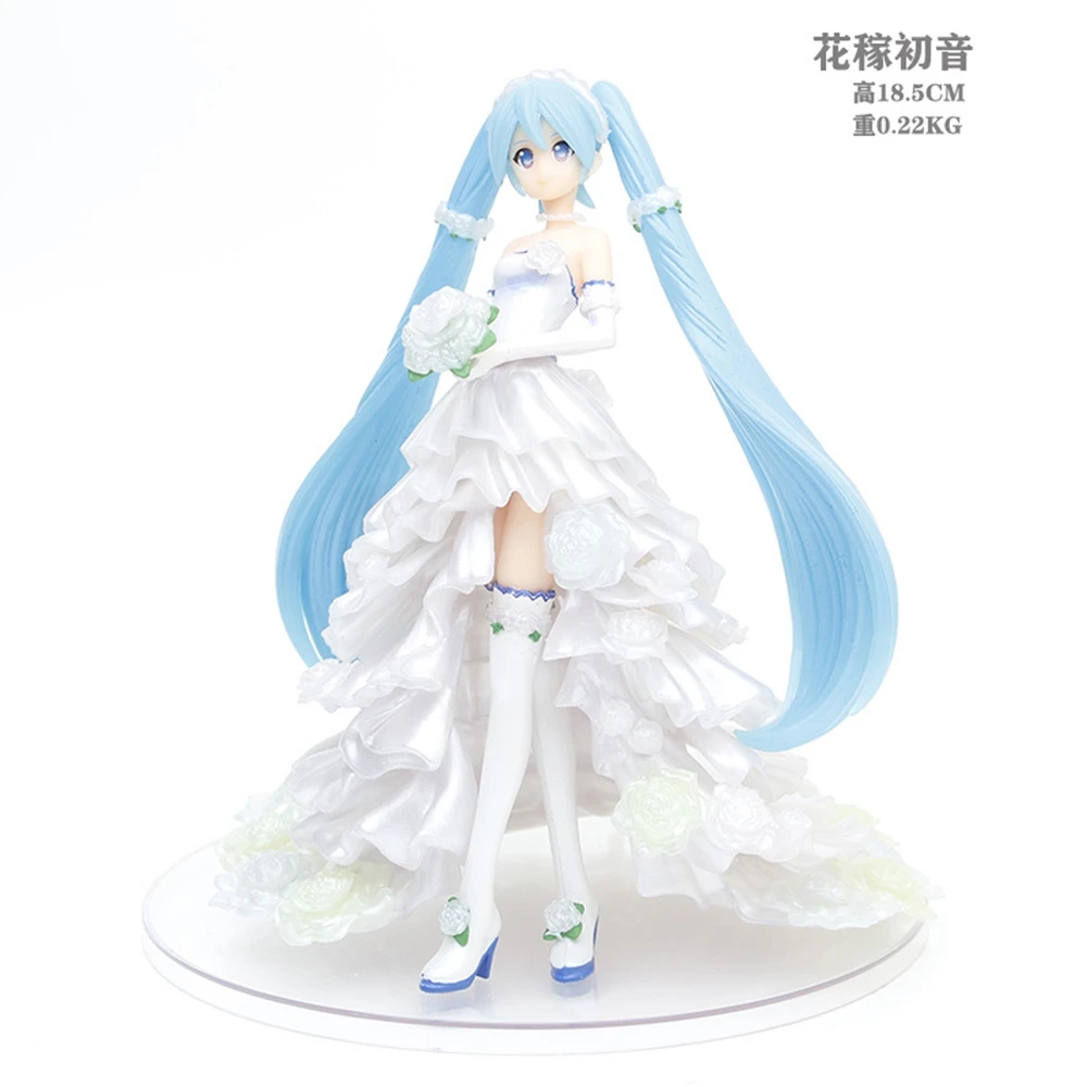 20CM Anime Hatsune Miku Figure 1/7 Wedding Dress Ver Flower Wedding Model Toy Gift Collection Action Figure PVC - Image 6