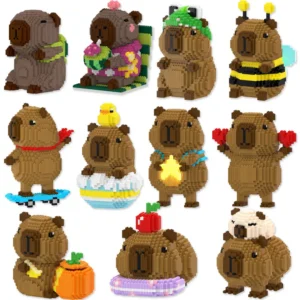 Cartoon Animal Magic Building Block Funny Capybara Model Toy Assembled Bricks Figure For Kids Christmas Gift