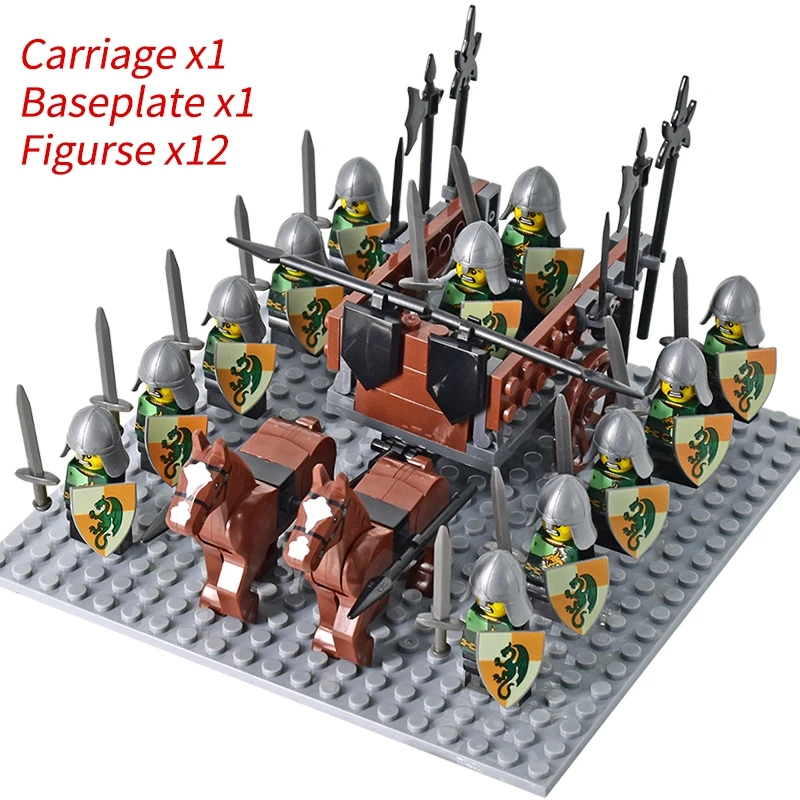 Medieval Knights mini Action Figures Building Blocks Roman Chariot Carriage Soldier War Horse Bricks Toys for Children Gift - Image 40