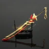 21cm Genshin Impact Game Peripherals, Metal Red-horn Stone Pestle Weapons Model, Craft Collectible Figure