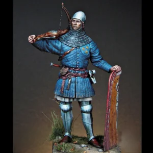 1/24 French Crossbowman, 75mm, Resin Model figure, GK, Ancient Wars, Unassembled and unpainted kit