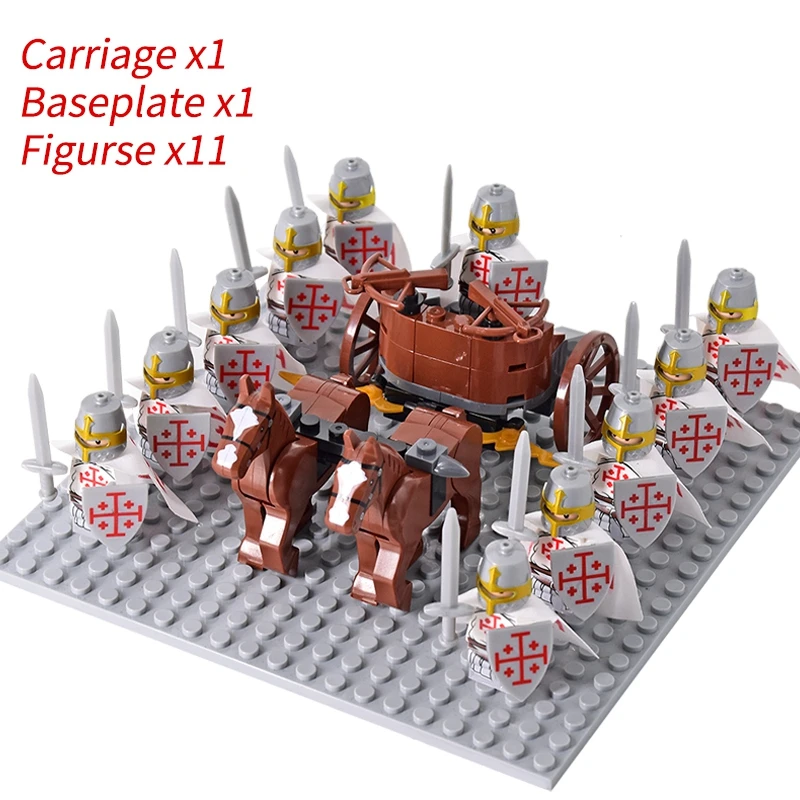 Medieval Knights mini Action Figures Building Blocks Roman Chariot Carriage Soldier War Horse Bricks Toys for Children Gift - Image 14