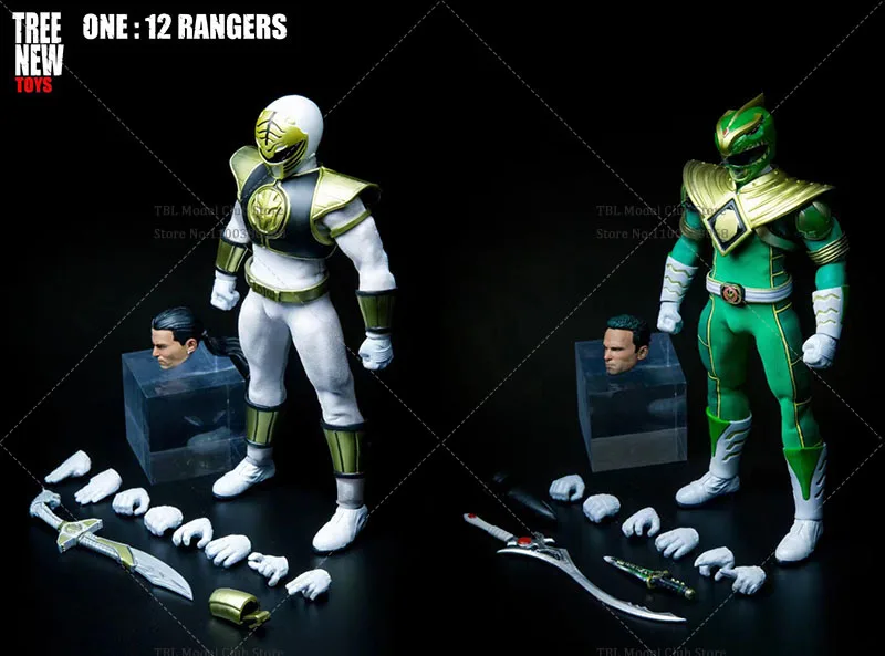 In Stock Tree New Toys 1/12 Scale Mighty Green White Power Rangers 6Inch Anime Action Figure Full Set Toy Gift for Fans - Image 5