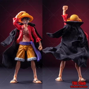1/12 Scale Male Clothes ONE PIECE Monkey D. Luffy Straw Hat Kid Black Cloak Cape For SHF 6-inch Action Figure Soldier Scene