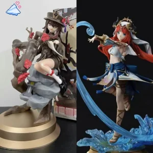 Genshin Impact 27cm Pvc Anime Figure Nilu and 23cm Hu Tao Model Doll Action Figure Collectible Toy Desktop Decoration Gifts