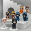 8Pcs/Set Anime NARUTO Model Sasuke Kakashi 8cm Costume Design PVC Action Figure