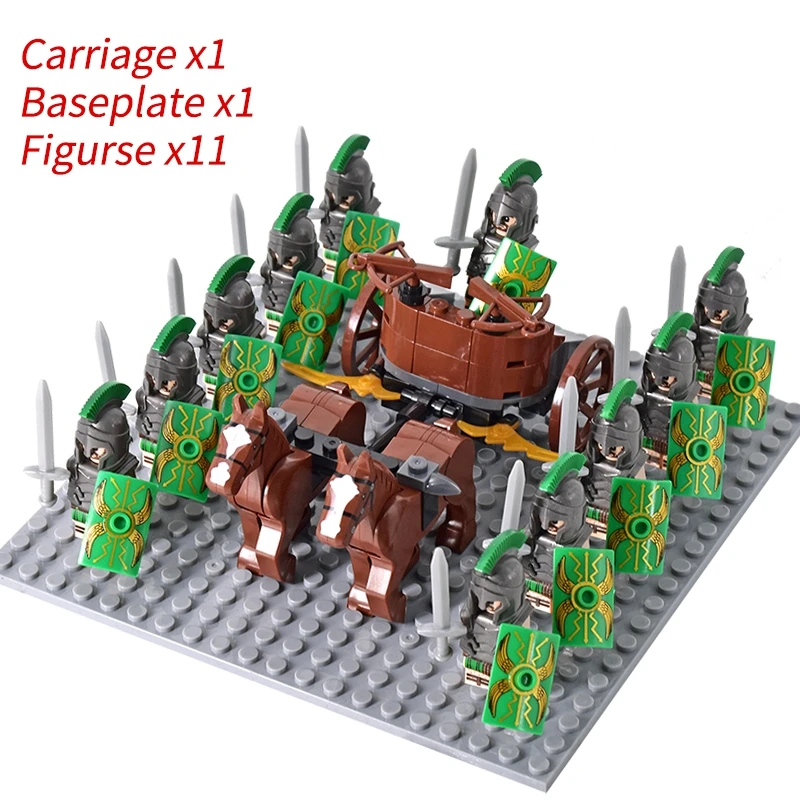 Medieval Knights mini Action Figures Building Blocks Roman Chariot Carriage Soldier War Horse Bricks Toys for Children Gift - Image 20