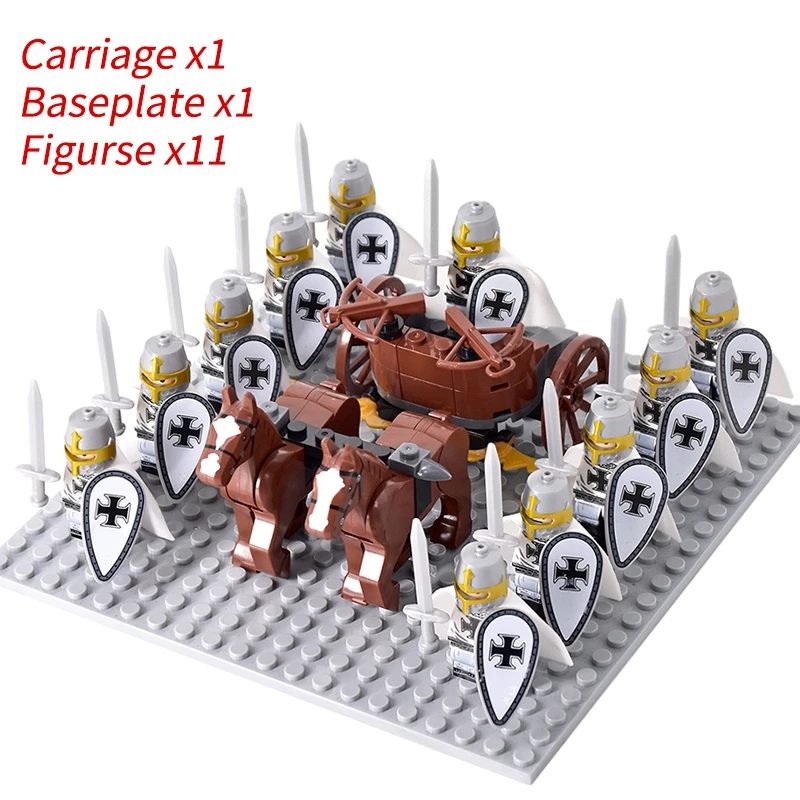 Medieval Knights mini Action Figures Building Blocks Roman Chariot Carriage Soldier War Horse Bricks Toys for Children Gift - Image 46