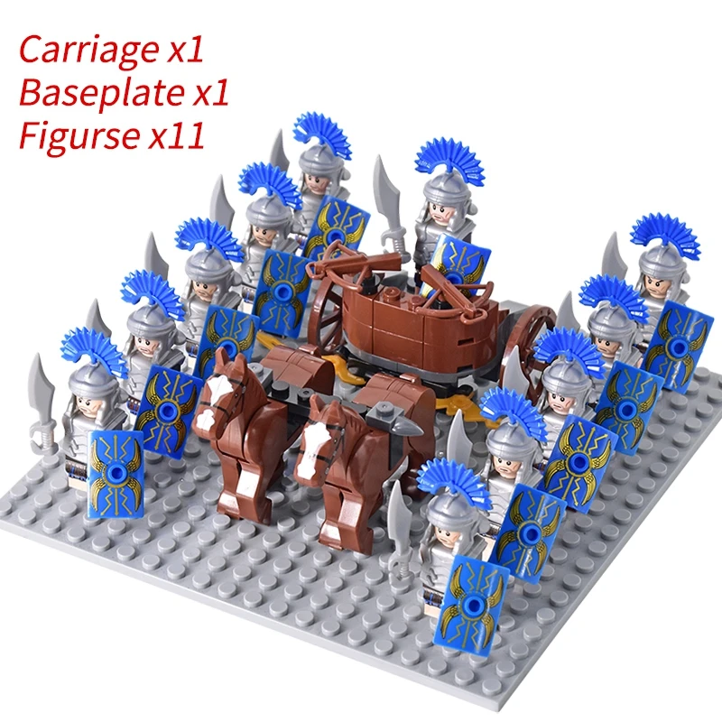 Medieval Knights mini Action Figures Building Blocks Roman Chariot Carriage Soldier War Horse Bricks Toys for Children Gift - Image 44