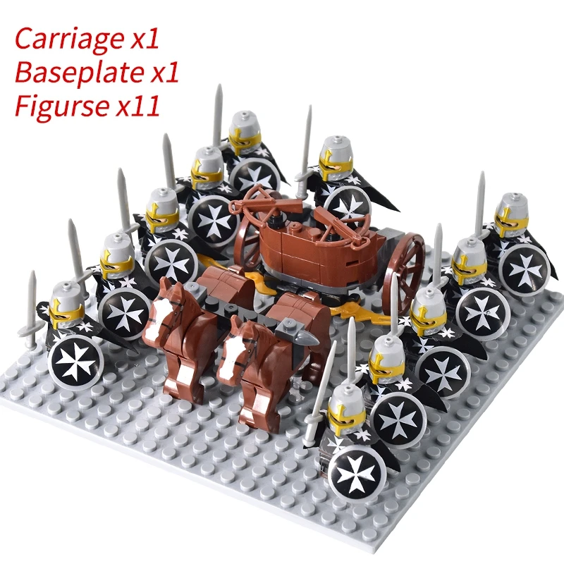 Medieval Knights mini Action Figures Building Blocks Roman Chariot Carriage Soldier War Horse Bricks Toys for Children Gift - Image 47