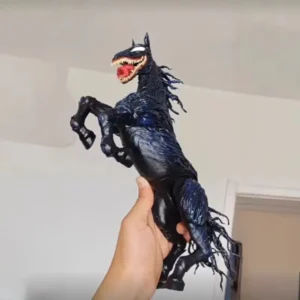 Venom Action Figure Joint Movable Horse Toys Three Heads Change Face Statue Model Doll Collectible Decorate Kids For Toy Gift
