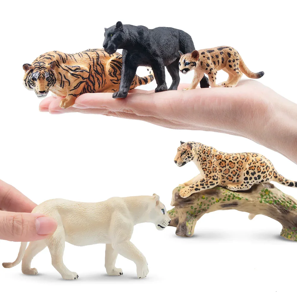 7Pcs Simulation Big Cat Wildlife Animal Model Toy Mini Cheetah Figures Dolls Action Figurines Toys for Children Set Gift - Image 3