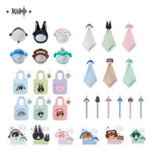 Sunsyea Genshin Impact Official Merch miHoYo Original Teyvat TWTDWY Series Folding Tote Bag Pens Tartaglia Diluc Wriothesley