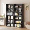 6-Tier Open Bookcase and Bookshelf, Floor Standing Wood Display Storage Shelves 71 Collectible Figure
