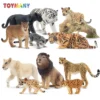 7Pcs Simulation Big Cat Wildlife Animal Model Mini Cheetah Figures Dolls Action Collectible Figure