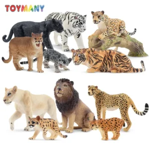7Pcs Simulation Big Cat Wildlife Animal Model Toy Mini Cheetah Figures Dolls Action Figurines Toys for Children Set Gift