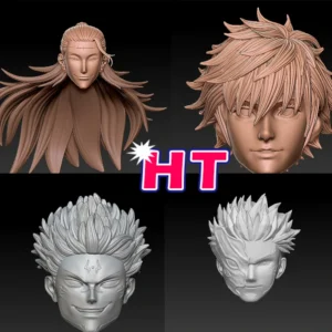 1/6 1/12 Scale Jujutsu Kaisen Character Gojo Satoru/Itadori Yuji Male Soldier Unpainted Head Carving For 12in/6in Action Figure