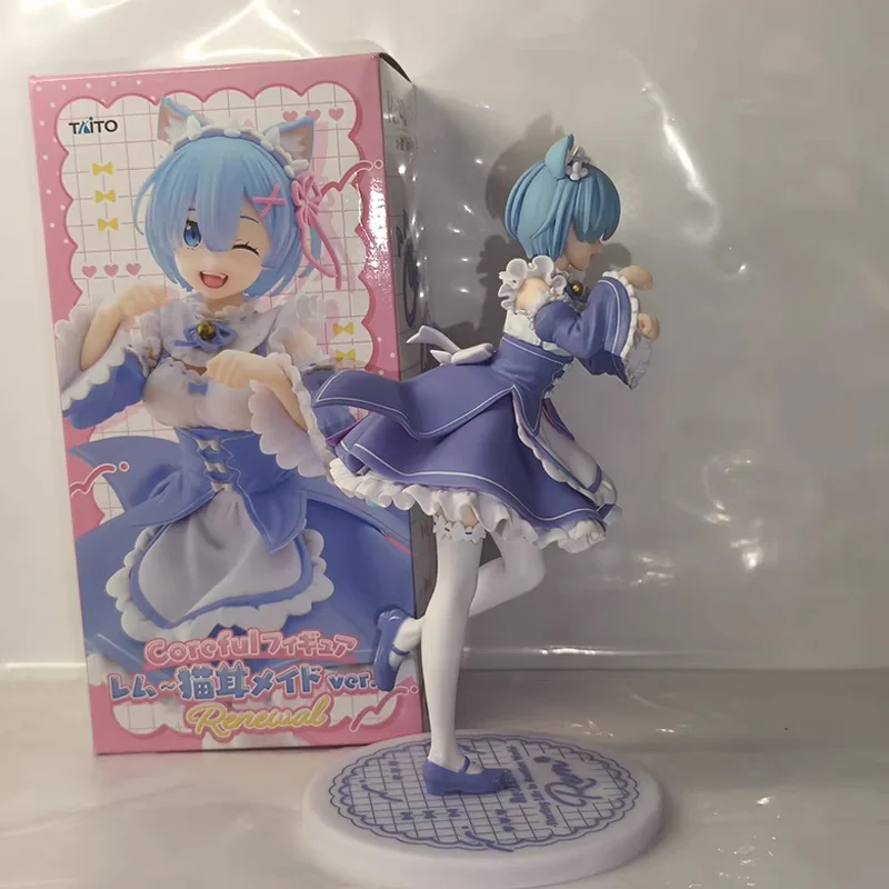 In Stock Genuine Taito Coreful Re:Zero-Starting Life In Another World Rem Ram Moe Cat Ear Maid Ver. Renewal Collectible Figure - Image 4