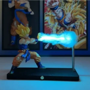 Dragon Ball Son Goku Action Figure with Light Lamp Kamehameha Wave Magnetic Ornament Anime Collectible Gift Kakarotto