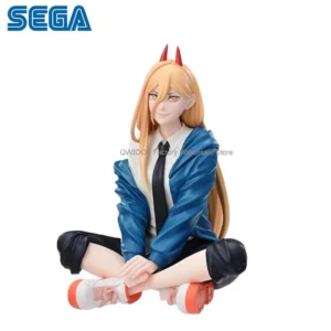 Original Genuine SEGA Chainsaw Man 15cm Power Noodle Stopper Sitting Position Action Figures Toys Japan Anime Collectible Model