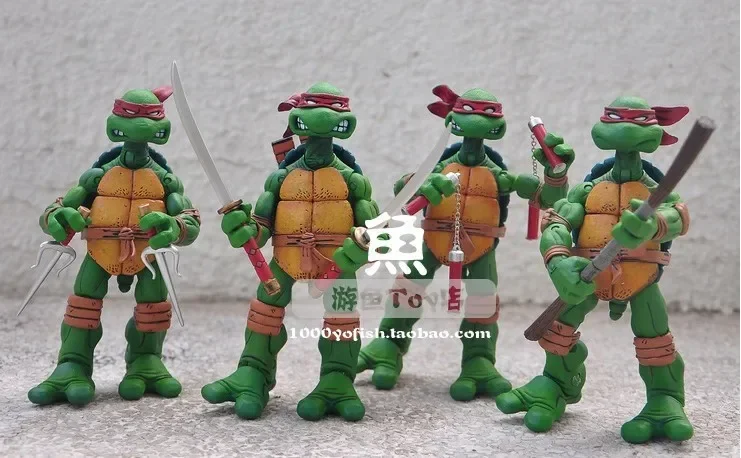 4pcs TMNT Action Figure Anime Teenage Mutant Ninja Turtle Figuras Toys NECA PVC Collection Model Gift for Children Decoration - Image 6