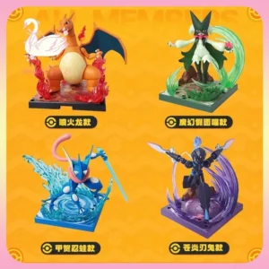Original Blokees Pokemon Adventure Prologue Action Figure Model Meowscarada Greninja Anime Peripheral Collection Toys Kids Gift