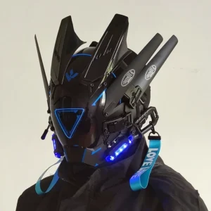 New Cyber Punk Helmet Mask Samurai Robot Tech Shinobi Special Punk Techwear With Led Light Mask Kids Cosplay Xmas Kids Toy Gifts