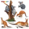 7Pcs Simulation Wildlife Animal Model Mini Koala Kangaroo Figures Dolls Action Figurines Collectible Figure