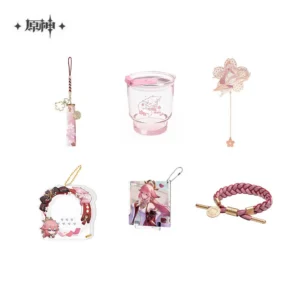 Sunsyea Official Genshin Impact Merch From miHoYo Yae Miko Series Colored Board Coaster Cards Fridge Sticker Phone Holder