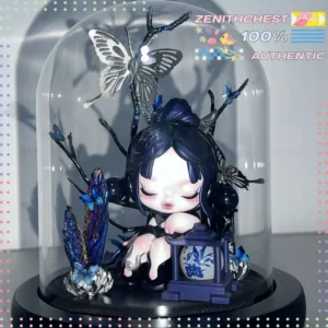 POPMART SKULLPANDA Lingdie Figurine Scene Display Case - Premium Glass Dust-Proof Cover Dollhouse DIY Handmade Landscaping