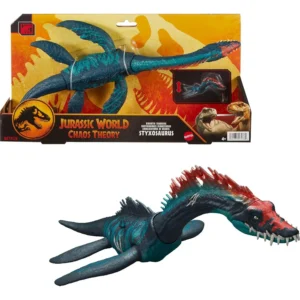 Original Mattel Jurassic World Chaos Theory Gigantic Trackers Styxosaurus Dinosaur Figure Head Attack Chomp Paddle Motion Toys