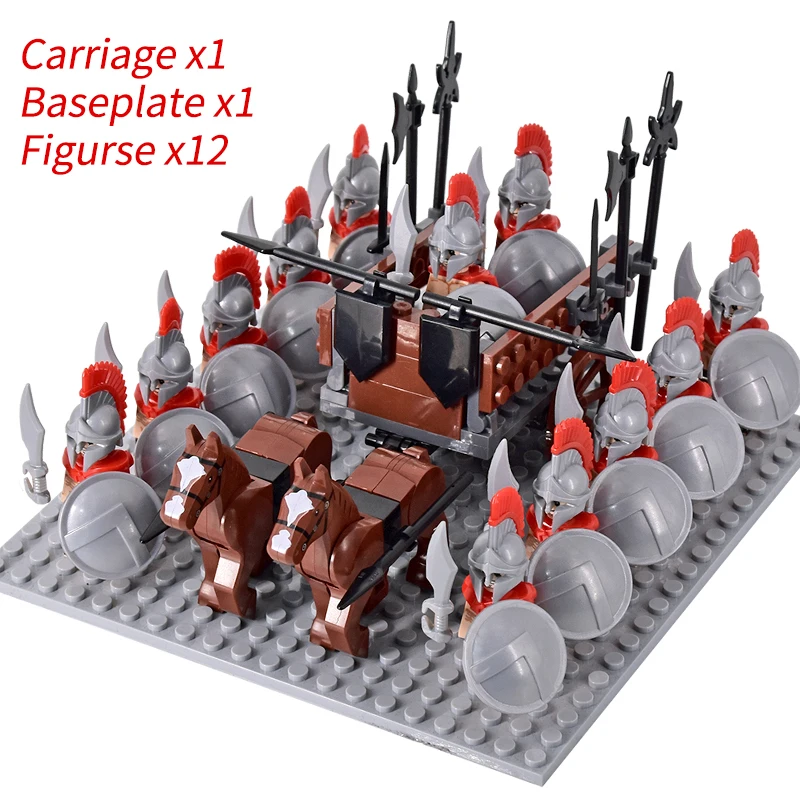 Medieval Knights mini Action Figures Building Blocks Roman Chariot Carriage Soldier War Horse Bricks Toys for Children Gift - Image 21