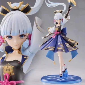 23cm Genshin Impact Kamisato Ayaka Anime Figure Sculpture Gk Pvc Figurine Model Room Ornament Decoration Kids Birthday Gifts