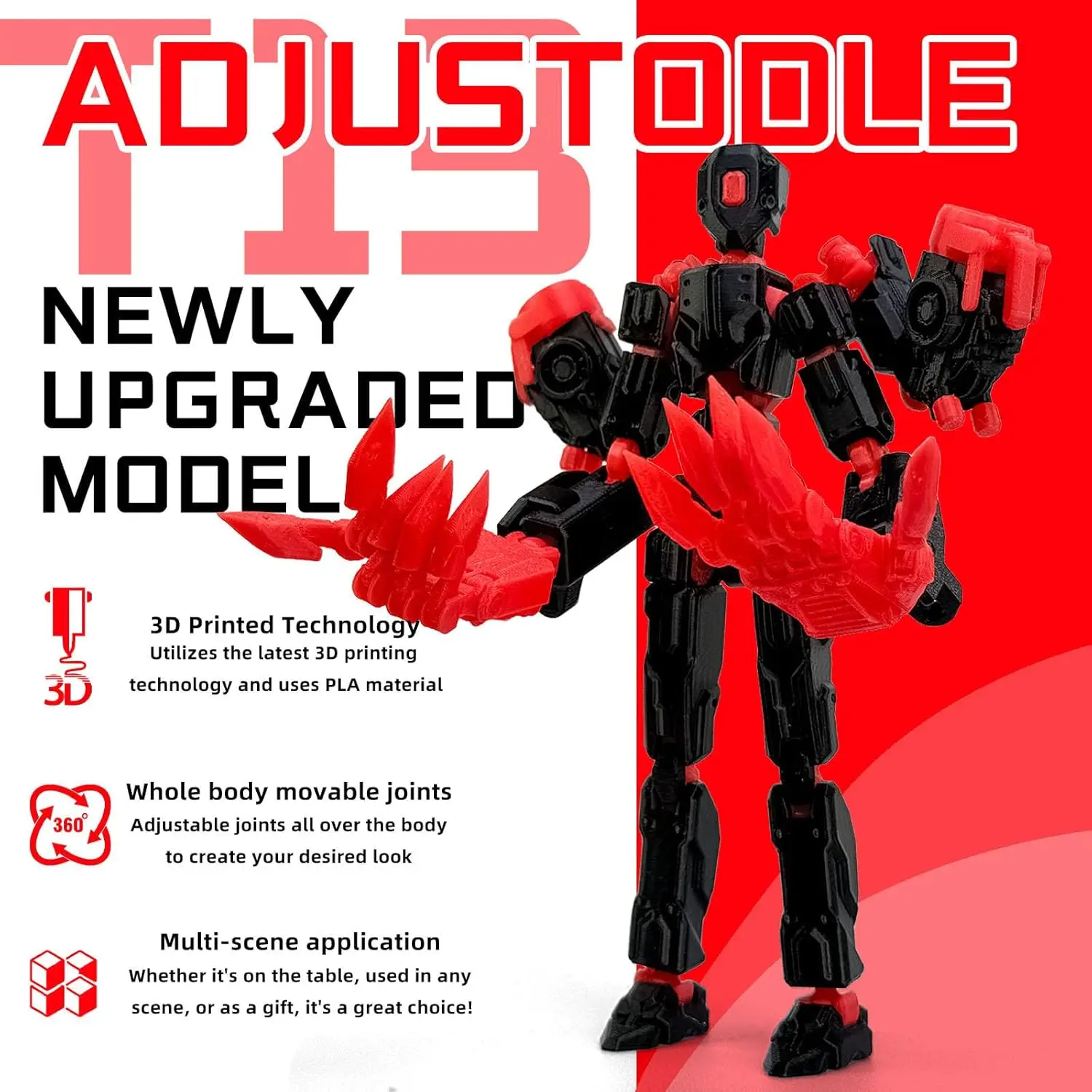 8Inch T13 Assembly Completed Action Figure,3D Printed Multi-Jointed Movable Toy Nova 13 Action Figures Desktop Decor for Game Lo - Image 3
