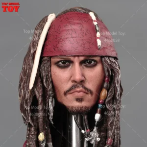 1/6 Scale Johnny Depp Head Sculpt Carving Model Resin Hair Fit 12'' Male Soldier Action Figure Body Dolls Toy