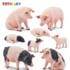 8Pcs Simulation Pig Farm Animal Model Mini Cake Decoration Figures Dolls Collectible Figure