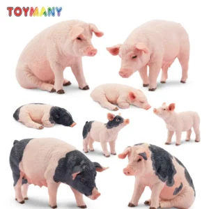 8Pcs Simulation Pig Farm Animal Model Toy Mini Cake Decoration Pig Figures Dolls Action Figurines Toys for Children Set Gift